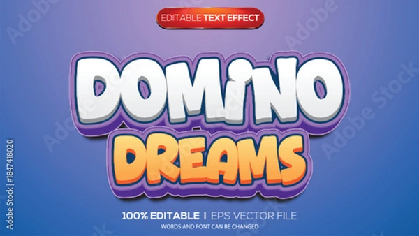 Obraz 3d text effect domino theme