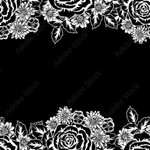 Fototapeta seamless monochrome pattern