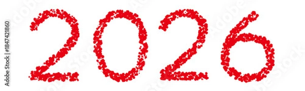 Obraz クレヨン素材　手描きの文字　2026