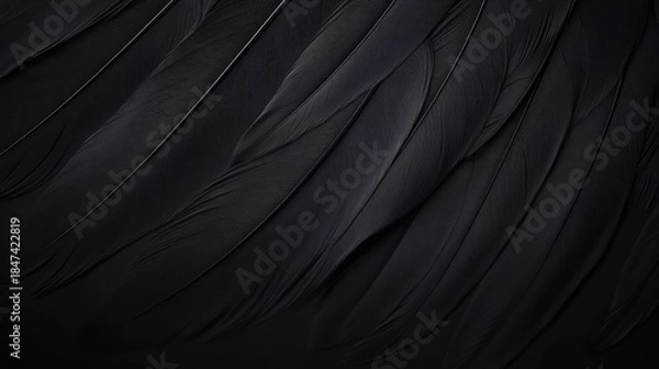 Fototapeta Black feather texture background