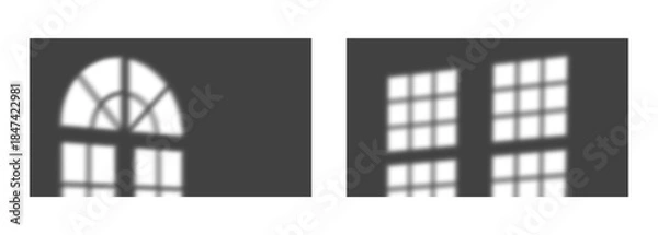 Obraz Shadow patterns of arched window and grid