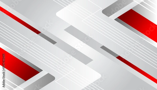 Obraz Modern Red Gray Abstract Geometric Background Vector