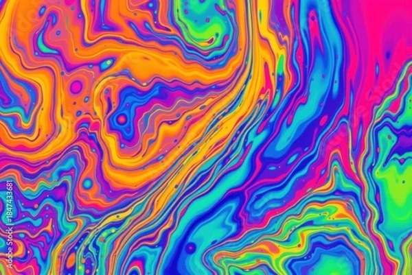 Obraz Colorful abstract wavy background with decorative patterns.