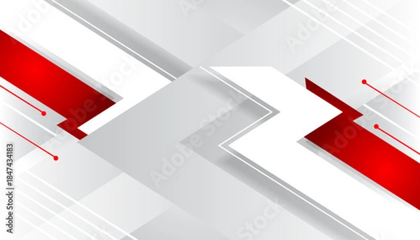 Obraz Abstract Red and Gray Geometric Background Vector Design