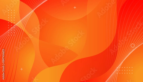 Obraz Modern Orange Gradient Abstract Wave Vector Background