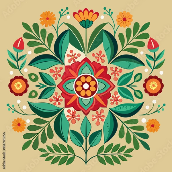 Obraz Floral Mandala Decorative Vector Pattern"