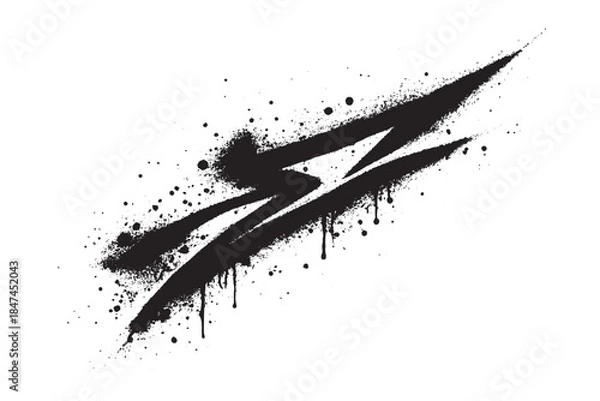 Obraz Energetic Lightning Vector with Drip, Ink, and Splatter Effects