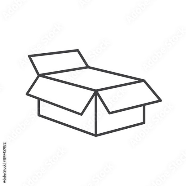Obraz open empty cardboard line vector illustration element design template