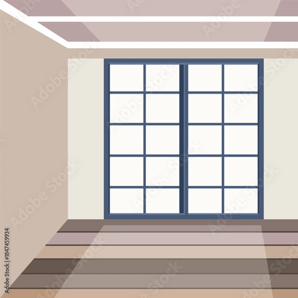 Obraz empty living room without furniture vector illustration element design template