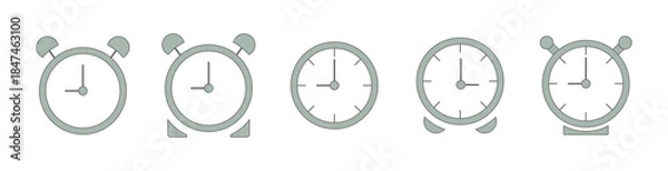 Fototapeta Set of Stopwatch sign. Stop watch icon. Hours, minutes and seconds concept. Simple express pictogram outline collection. AI 10 / EPS 10