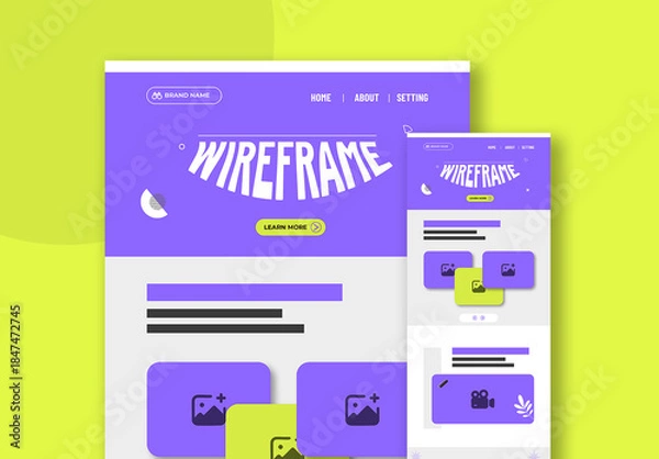 Obraz Digital Agency Wireframe Design