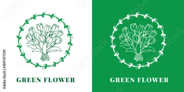 Obraz Natural Botanical Line Flower Logo