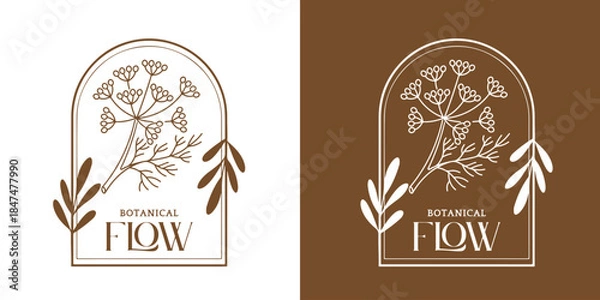 Obraz Simple Floral Outline Logo Design