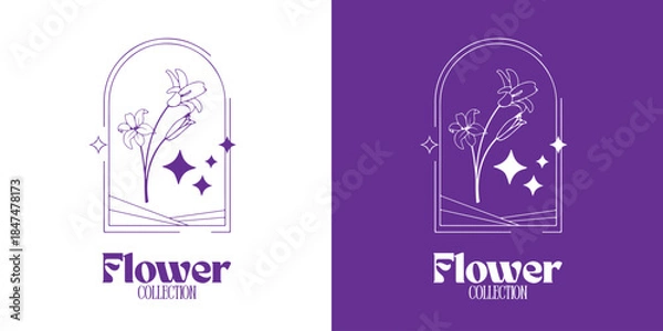 Obraz Hand Drawn Flower Line Logo