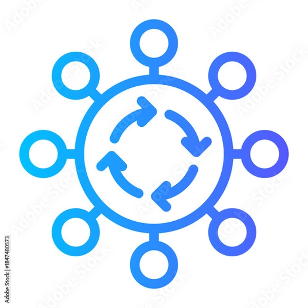 Obraz Circular Recycling Process Rotation Icon