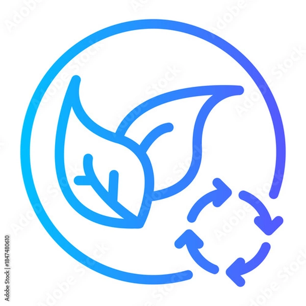 Obraz Environmental Sustainability Recycling Leaf Icon