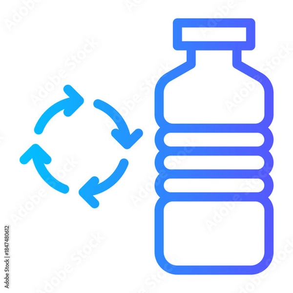 Obraz Plastic Bottle with Recycling Symbol Icon	
