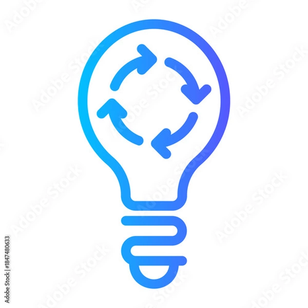Obraz light Bulb Recycling Symbol Icon