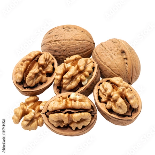 Obraz Walnuts and cracked walnut halves
