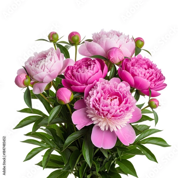 Obraz Pink peony bouquet with greenery
