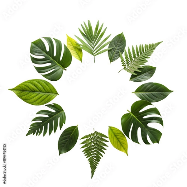 Obraz Circular leaf wreath collage
