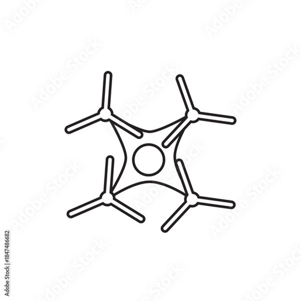 Obraz Drone Hovering on a Clean White Background