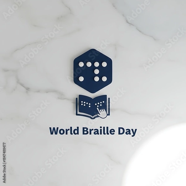 Obraz World Braille Day dot pattern icon