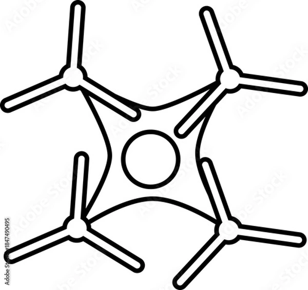 Obraz Drone Hovering on a Clean White Background