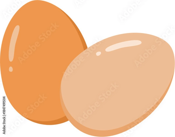 Fototapeta Two Eggs Vector Illustration Isolated