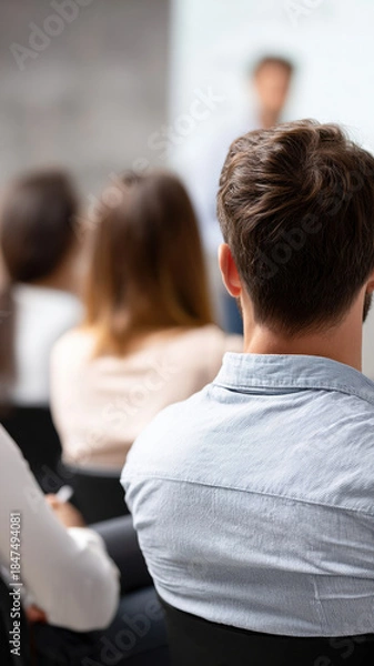 Obraz Focused audience business seminar presentation teamwork learning