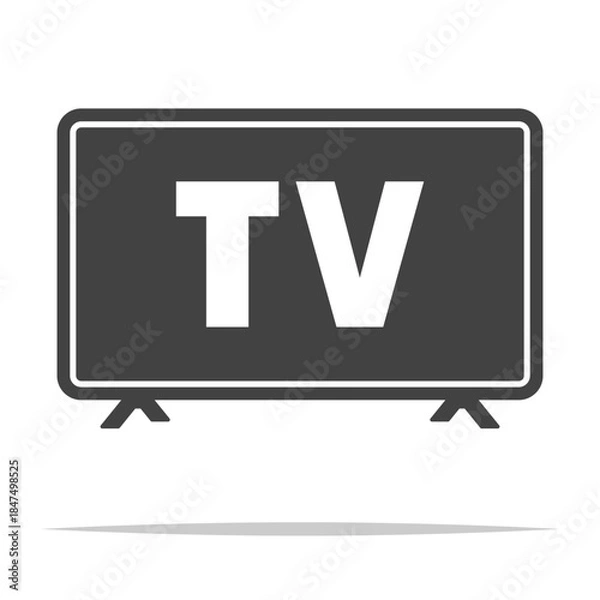 Fototapeta Flat screen tv icon transparent vector isolated