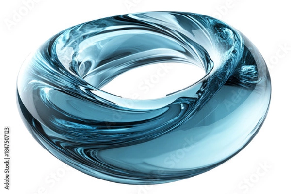 Obraz Abstract blue liquid ring shape