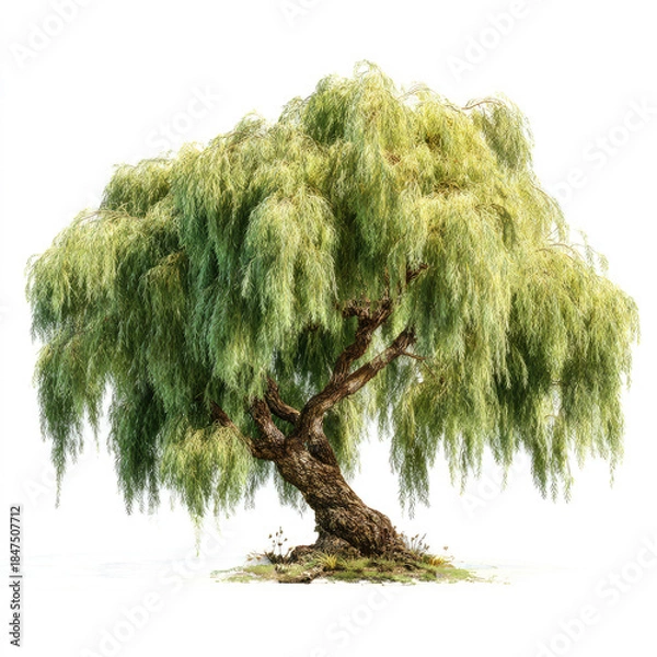 Obraz Lush Weeping Willow Tree with Hanging Branches