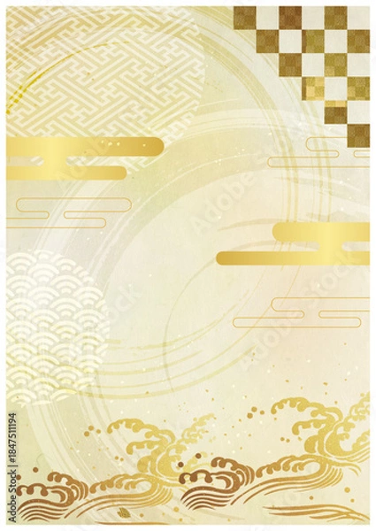 Obraz 和柄と和紙背景