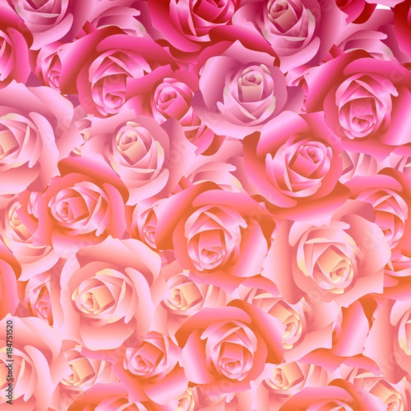 Fototapeta illustration of bouquet of roses background