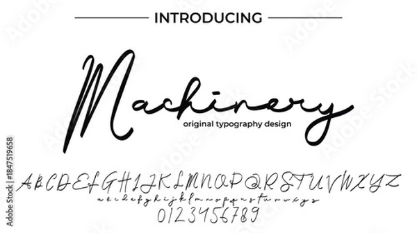Obraz Machinery - Elegant Script Font for Smooth Handwritten Design and Creative Typography