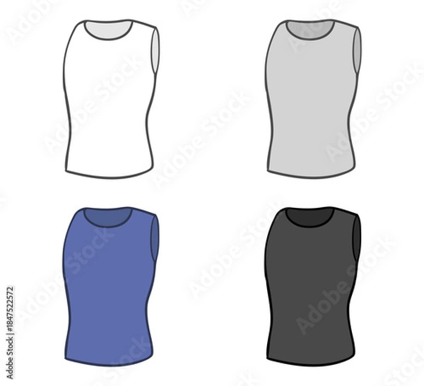 Obraz 吸汗速乾タンクトップ、ベースレイヤー、メンズ用