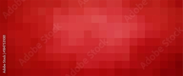 Obraz Gradient Red Mosaic Landscape Background. Pixel Grid Texture for Abstract Background.