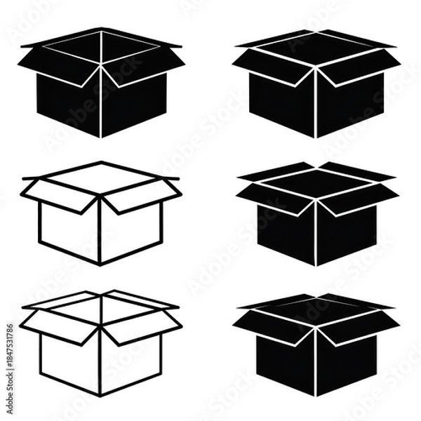 Obraz Black & white open box variations in various styles