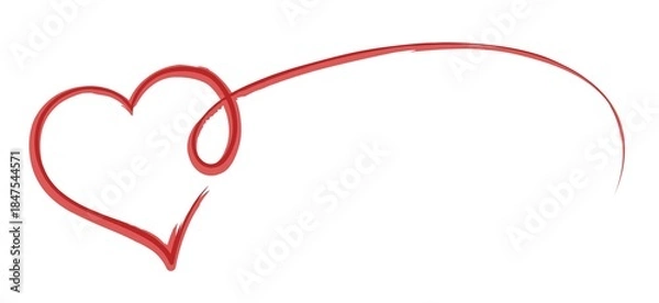 Obraz One line frame with red heart.

