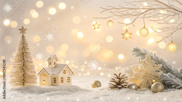 Obraz christmas tree with snow