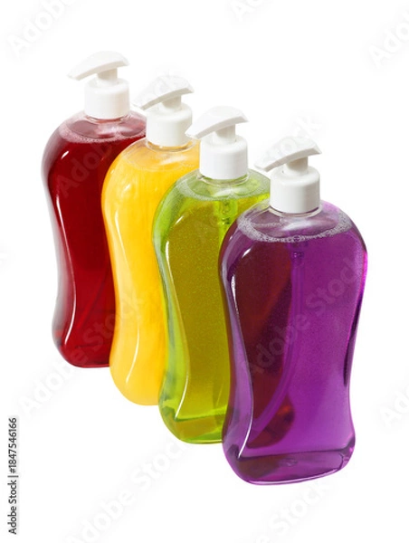 Obraz Plastic Bottle with liquid soap on a white background