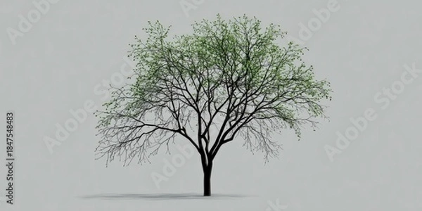 Obraz A single tree isolated on a plain background. Natural element.