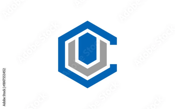 Obraz Initial c and u  letter icon logo
