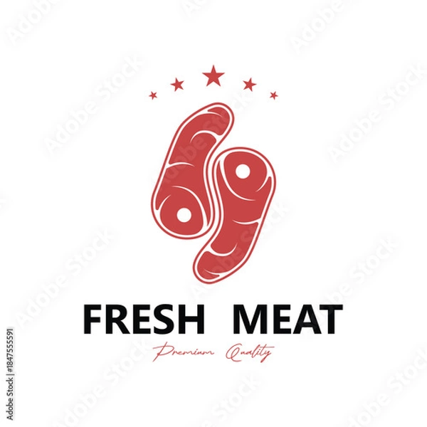 Obraz fresh meat logo vector design. Meat store emblems logo