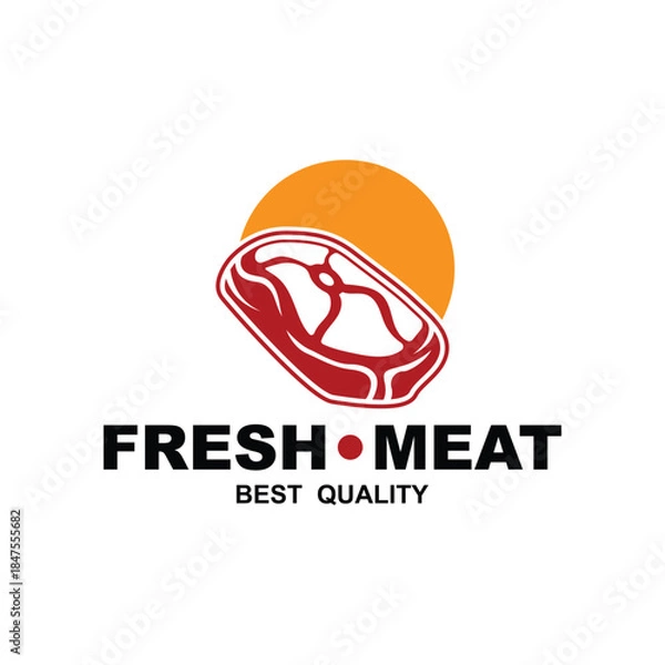Obraz fresh meat logo vector design. Meat store emblems logo