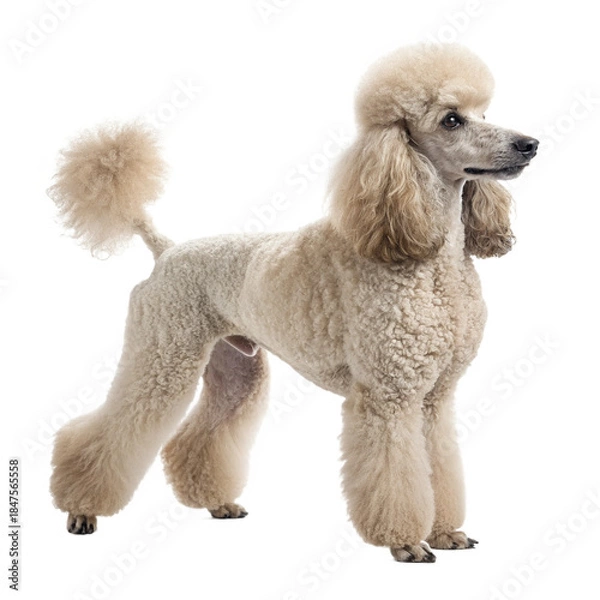 Obraz poodle sitting on a white background