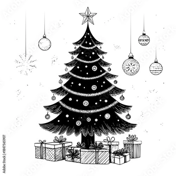 Obraz christmas tree with gifts