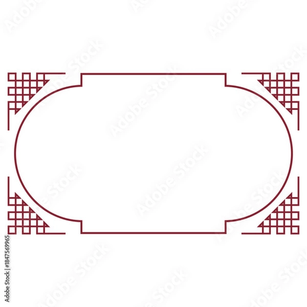 Obraz red chinese border frame 09.eps