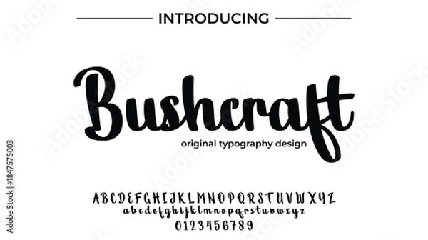Obraz Bushcraft - Elegant Script Font for Smooth Handwritten Design and Creative Typography